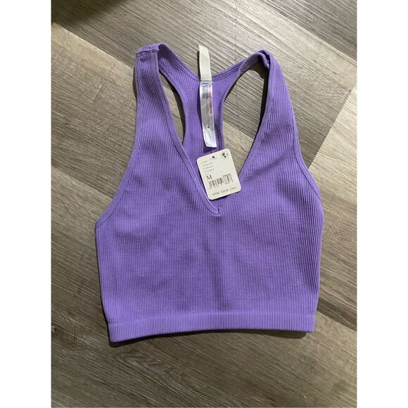 Free People NWT Free People Movement/Free Throw Crop Top Purple Dust, Sz Medium - Picture 1 of 5